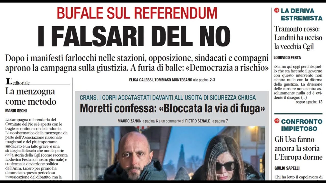 RASSEGNA STAMPA 11 GENNAIO 2026. QUOTIDIANI NAZIONALI ITALIANI  PRIME PAGINE DEI GIORNALI DI OGGI