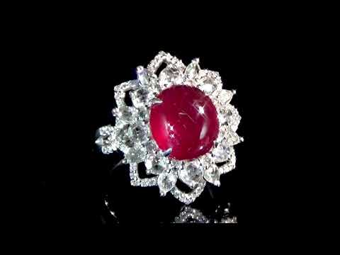 Lady's 18k White Gold 7.7ct Ruby and Diamond Ring