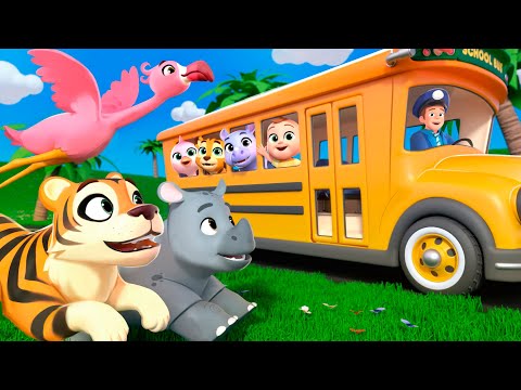 Wheels On The Bus Wild Animals | Lalafun Nursery Rhymes & Kids Songs