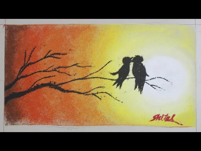 How to make scenery poster rangoli designs by Shital