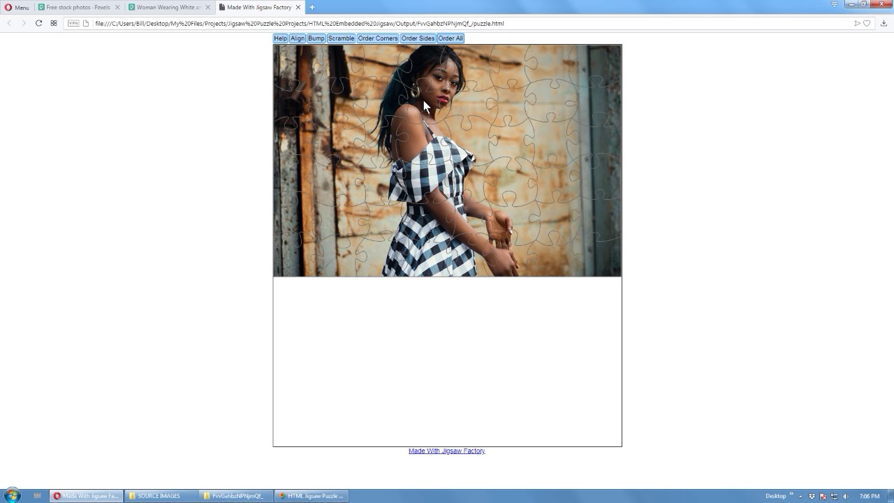 HTML Jigsaw Puzzle Generator demonstration