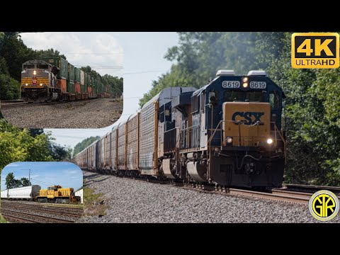 Chasing CSX Q214 with SD50 Leader & CSX Q166 with CP "Block Scheme" #7011 Leading+LTEX Switcher!