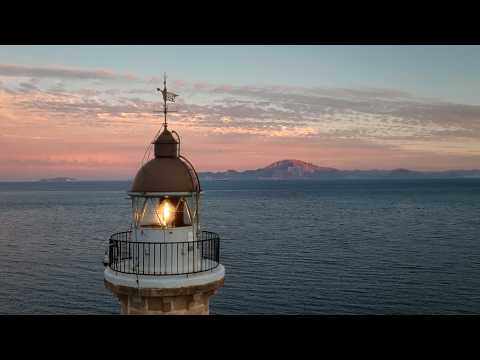 Faro Punta Carnero | Sunset over the Strait of Gibraltar · 4K Drone