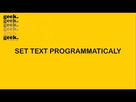 Android Studio Set Text Programmatically