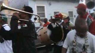 2009 mardi Gras second line in Treme featuring Rebirth Brass Band