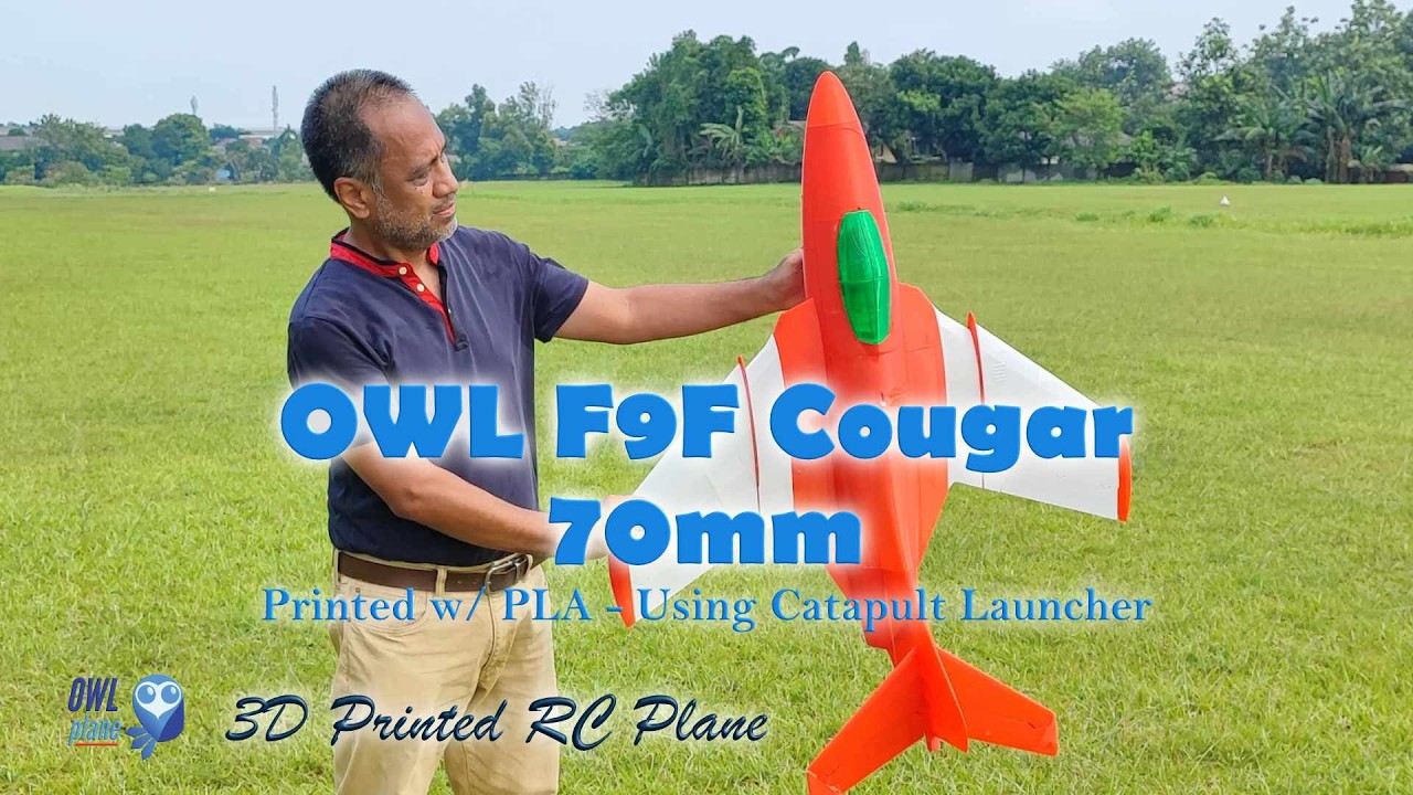 3D Printed RC Plane | OWL F9F-C 70mm EDF 6s 2200mAh Part #2/3 - PLA