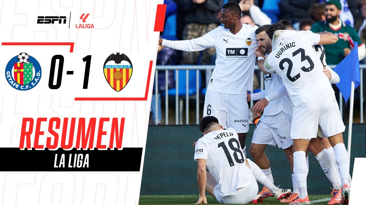 VALENCIA AMARGÓ A GETAFE EN EL FINAL CON UN GOLAZO IMPRESIONANTE | Getafe 0-1 Valencia | RESUMEN