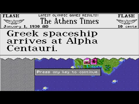 Civilization 1: Space Race Victory, Animation & Fully Built Spaceship