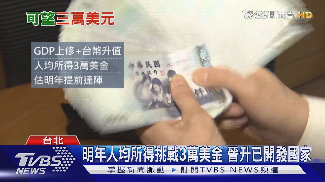 蔡政府自嗨?明年人均所得拚3萬美金 晉升已開發國家