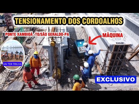 MÁQUINA E CORDOALHOS NA PONTE DE XAMBIOÁ TOCANTINS DIVISA COM SÃO GERALDO-PA NA BR 153