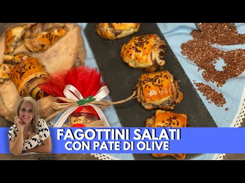 FAGOTTINI SALATI CON PATÉ DI OLIVE /Savory dumplings with olive paté