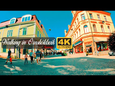 Walking in Örnsköldsvik 2021 4K| A relaxing Walk in Northern of Sweden | Sweden Walk & Summer Vlog