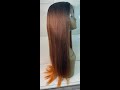 BURNT ORANGE BROWN Lace front Wig * Long Straight * Copper Hair * Auburn Ombre * Y2K Alt Amber