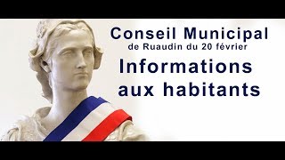 Conseil Municipal du 20 février 2018 en vidéo