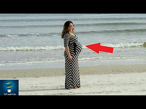 إلتقط صورة لزوجته الحامل في الشاطئ ولكن بعد مشاهدة الصورة تفاجئو بأجود شيء صدمهم جميعا..!!
