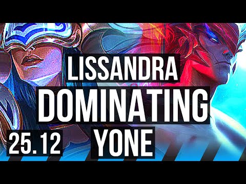 LISSANDRA vs YONE (MID) | 12/2/16, Rank 6 Liss, 700+ games, Dominating | NA Challenger | 25.12