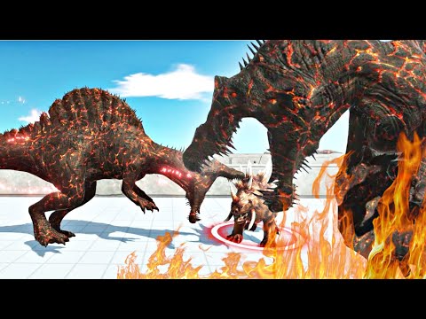 Lava Spinosaurus Death Run - 🔥🦕Animal Revolt Battle Simulator