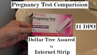 11DPO Dollar Tree ASSURED Pregnancy Test Compared To Internet Cheapies
