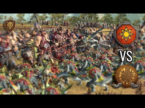 Total War: Warhammer 3 / Multiplayer battle / Lizardmen vs Ogre Kingdoms
