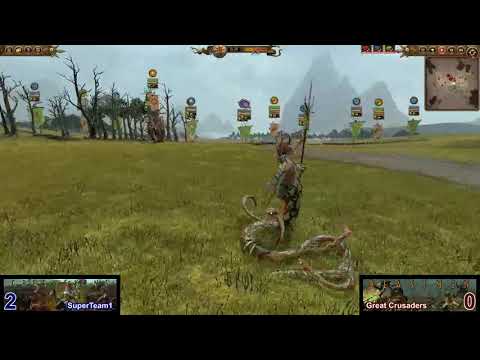 Norsca/Greenskins vs Dark Elves/Beastmen - Total War: Warhammer II - 2v2 Tournament/League