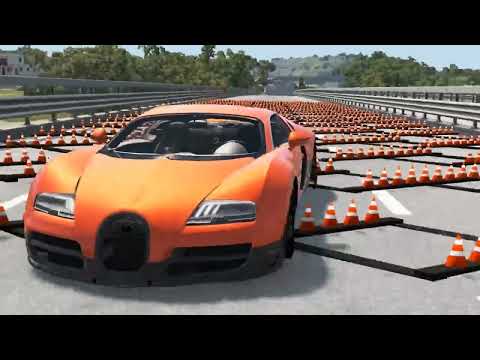 Cars vs 100 Spike Strips - PunkCar.