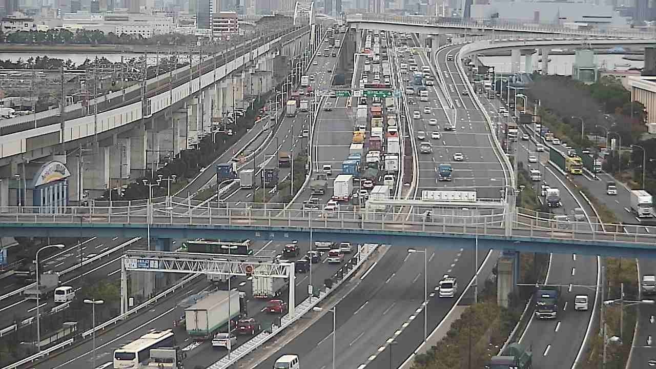 【LIVE】首都高 高速湾岸線 葛西付近・有明方向 ライブカメラ/Tokyo highway Live Camera 2026/04/06 18:05～