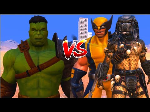100 Hulk vs 1000 Wolverine and 1000 Predator (Marvel vs Marvel)