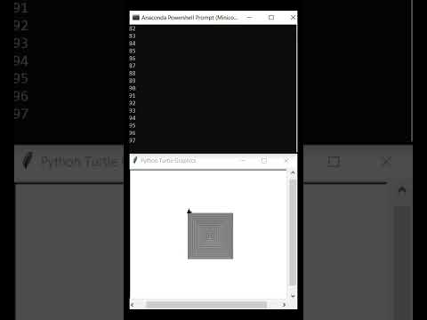 Python Turtle Square Spiral Tutorial Part 1