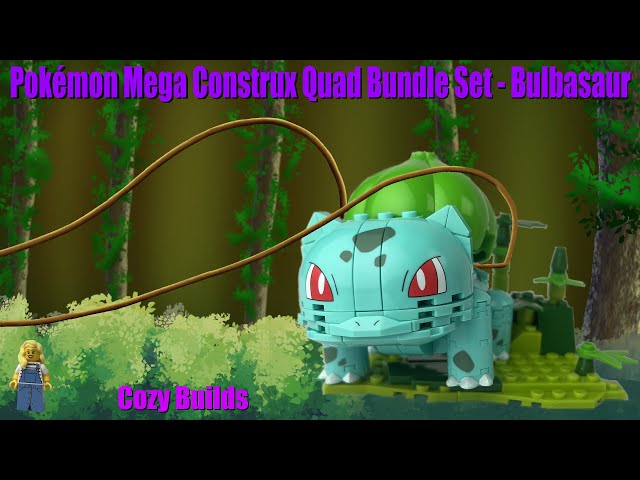 Vídeo relacionado con MEGA Pokémon Pack 4 personajes tipo planta con sus pokeballs, incluye a Bulbasaur, Turtwig, Hoppip y Oddish, 118 bloques de construcción, juguete +6 años (HWR77)