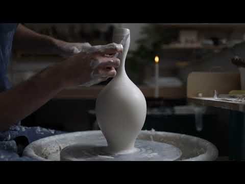 Making A Porcelain Vase - Preparing Clay & Throwing On The Wheel (ASMR) - Matt Horne Pottery