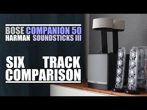 Bose Companion 50 vs Harman Kardon SoundSticks III  ||  6-Track Comparison