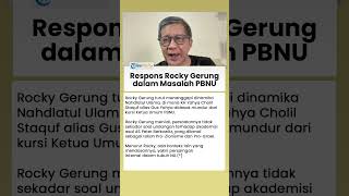Reaksi Rocky Gerung soal Konflik di PBNU, Singgung Tak Cuma Masalh Israel: Ada Persaingan Internal