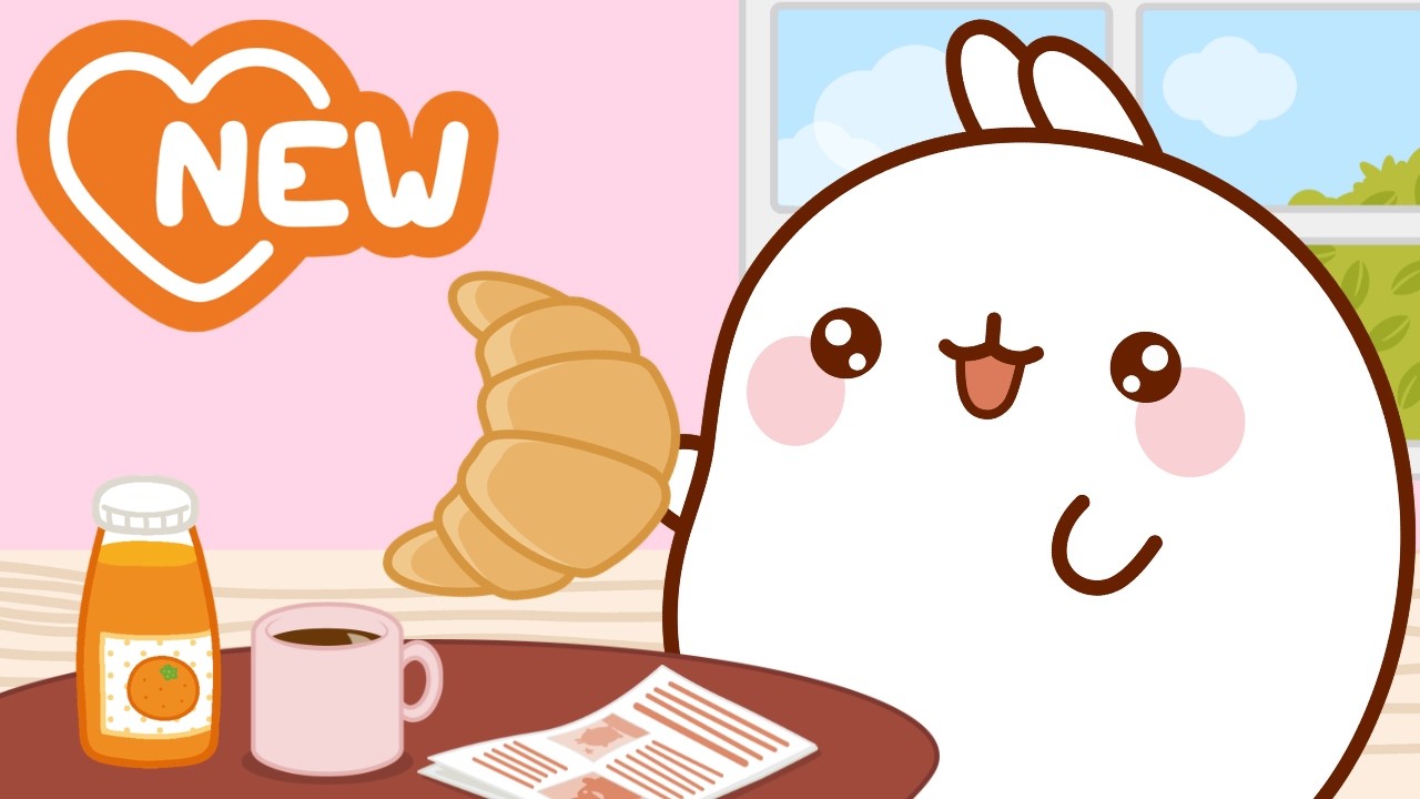 Eating A Giant Croissant 🥐💛 Molang Cutest Food Moments