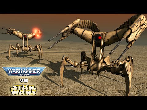 STAR WARS vs WARHAMMER 40K: CIS Battle Droids vs Death Korps of Krieg (4K, Cinematic)