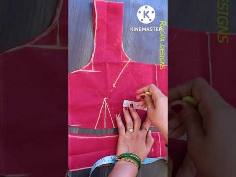 Blouse cutting very easy method designer blouse cutting and stitching