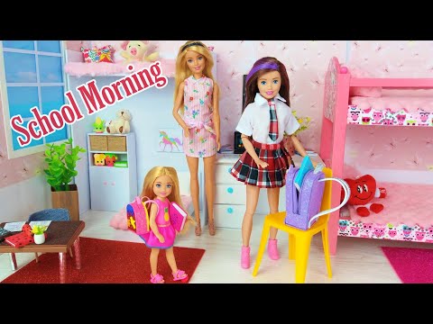 Barbie Sisters Morning to Night Routine School Life Episodes Life in a Dream Doll  House