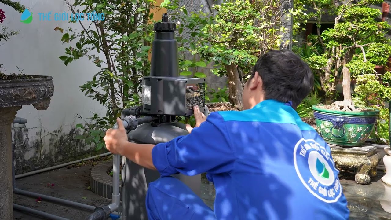 Lắp đặt hệ thống lọc tổng Panasonic cho căn biệt thự ở Thủ Đức • Thế Giới Lọc Tổng