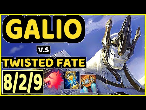 GALIO vs TWISTED FATE - 8/2/9 KDA MID GAMEPLAY - EUW Ranked GRANDMASTER