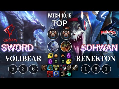 GRF Sword Volibear vs KT SoHwan Renekton Top - KR Patch 10.15