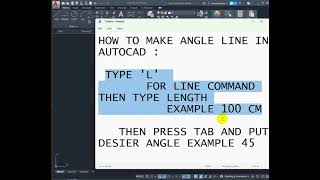 HOW TO MAKE ANGLE LINE IN AUTOCAD #short #youtubeshorts #autocadshorts