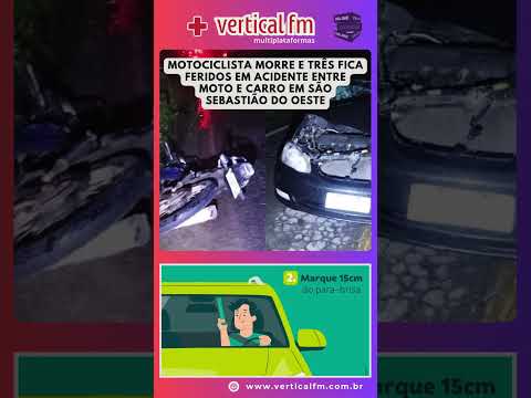 MOTOCICLISTA MORRE E TRÊS FICAM FERIDOS EM ACIDENTE ENTRE MOTO E CARRO EM SÃO SEBASTIÃO DO OESTE