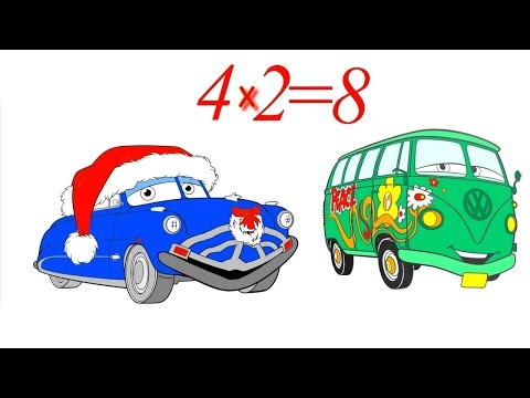 算数 掛け算 4 キッズ (with captions).ピクサー・カーズ＆ロボカー・ポリ・スターズ [아이 수학 곱adowsadowsLo_C148과 로보 경찰 차] (Maths Multiplication 4 Kids (WITH CAPTIONS): Pixar Cars & Robocar Poli Stars [아이 수학 곱셈과 로보 경찰 차])