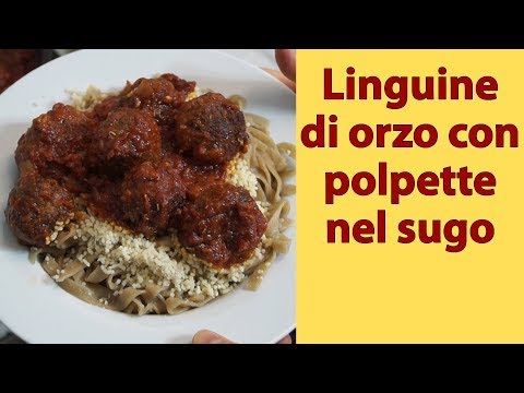 I-035 Linguine di orzo con polpette nel sugo
