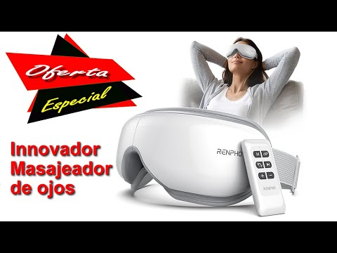Masajeador de ojos con control remoto, calor y compresión de aire.