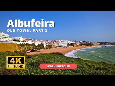Albufeira, Algarve 2023 🇵🇹 – Part 2,Old Town Febuary – Walking Tour 4K
