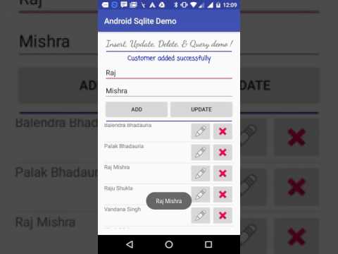 Android Sqlite Insert Update Delete Query Demo