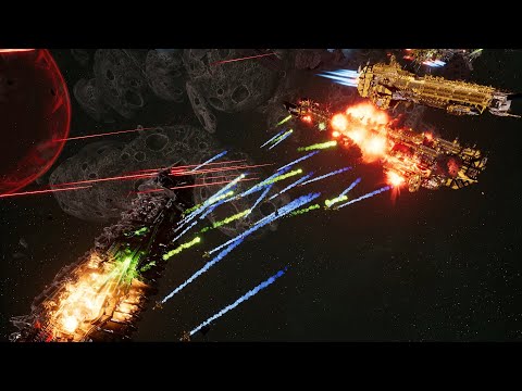 Skalgrim Mod - New Titans - Imperial Fists vs Chaos - Battlefleet Gothic Armada 2