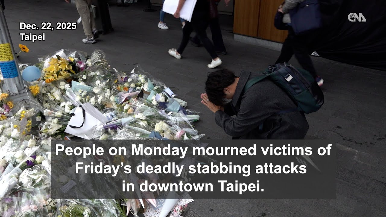 Mourners gather at attack sites after deadly Taipei stabbing spree