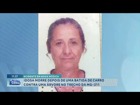 Em Nova Módica: Idosa morre depois de uma batida de carro contra uma árvore no trecho da MG-311.