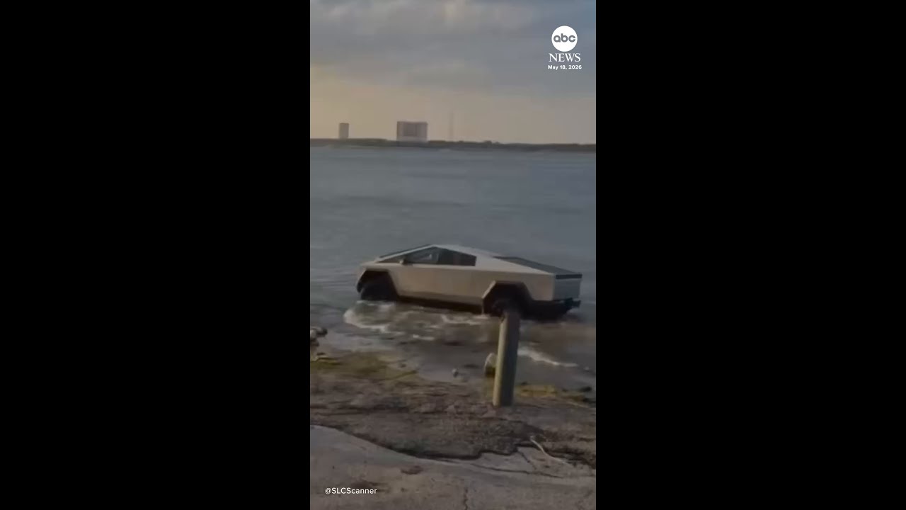 Man intentionally drives Cybertruck into lake to test 